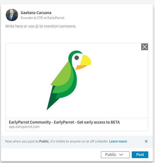 earlyparrot campaign on LinkedIn